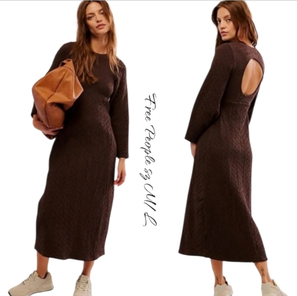 NWT Free People Seamless Open Back Midi Dress sz M/L